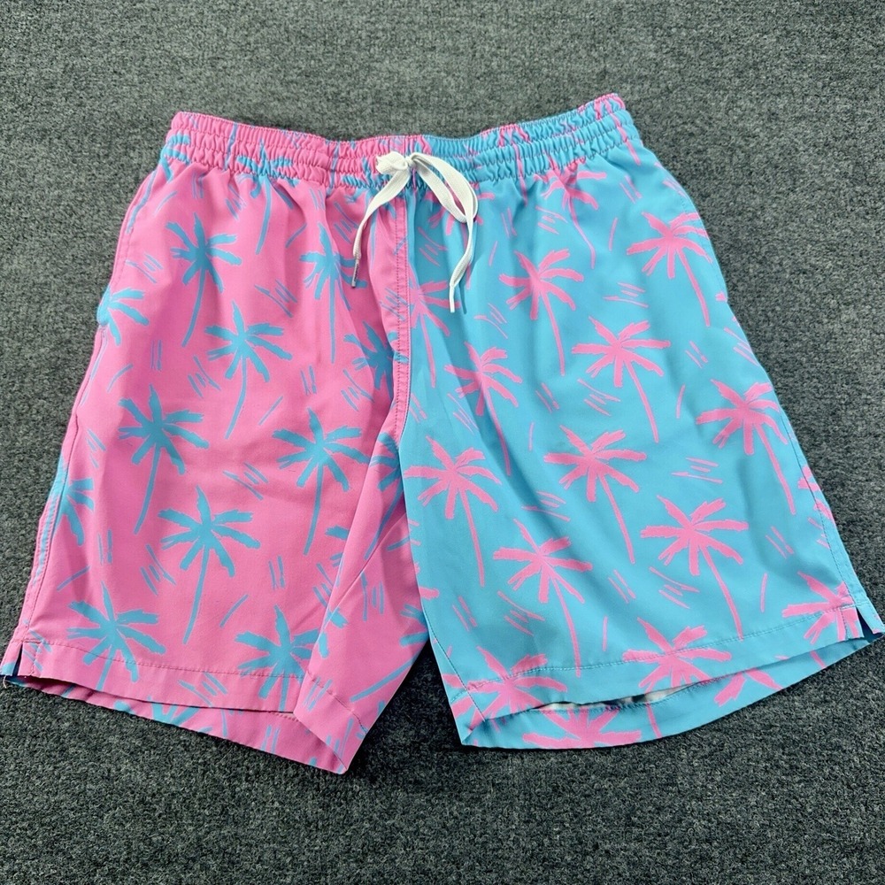 Chubbies Swim Shorts Palm Trees Pink And Blue No Size Tag (small?) Cut‎ Liner *